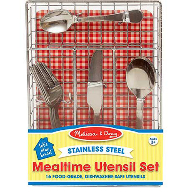 Melissa & Doug Stir and Serve Cooking Utensils (7 pcs) - Stainless